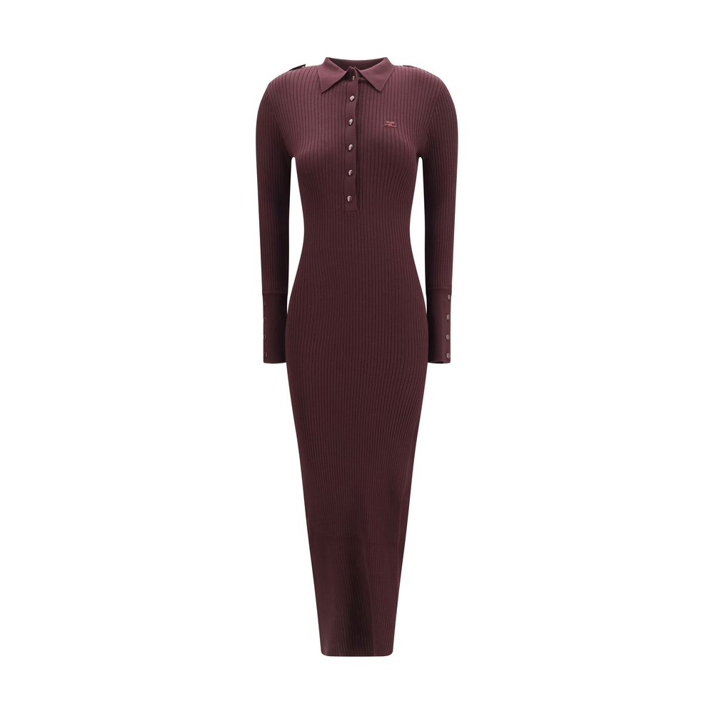 CourrĂšges Purple Viscose Long Dress